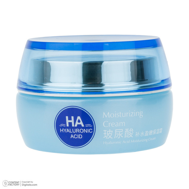 کرم مرطوب کننده دست و صورت مدل Hyaluronic Acid مناسب برای انواع پوست وزن 50 گرم