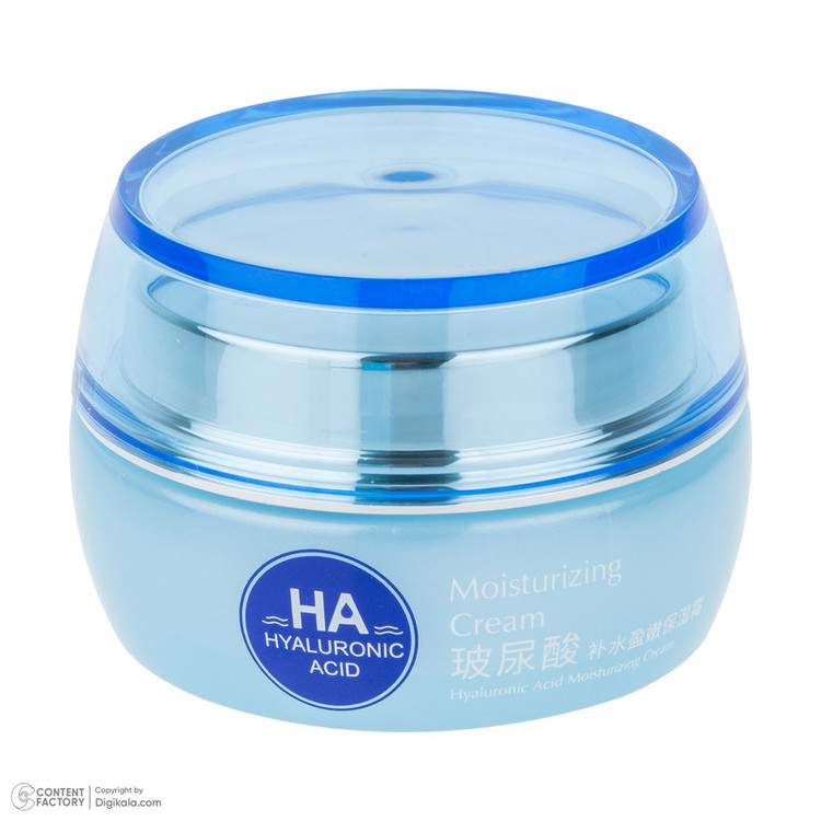 کرم مرطوب کننده دست و صورت مدل Hyaluronic Acid مناسب برای انواع پوست وزن 50 گرم