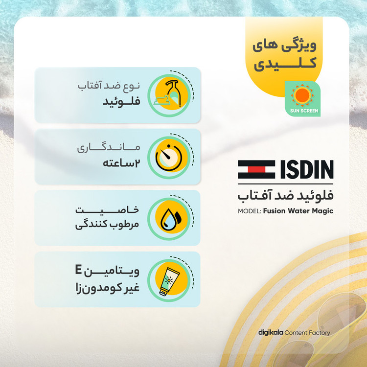 فلوئید ضدآفتاب بدون رنگ SPF50 مدل Fusion Water Magic مناسب انواع پوست، حجم 50 میلیلیتر