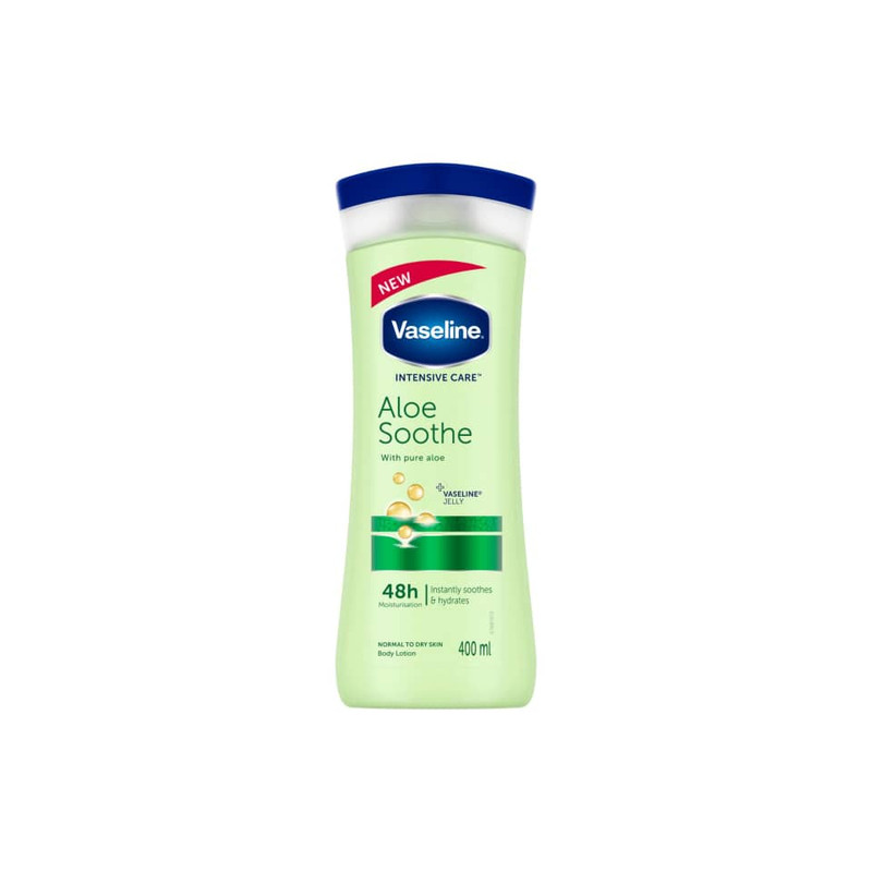 لوسیون نرم‌کننده بدن  مدل Aloe Soothe حجم 400 میلی‌لیتر حاوی آلوئه ورا و ویتامین E با ماندگاری رطوبت تا 48 ساعت و مناسب پس از استحمام