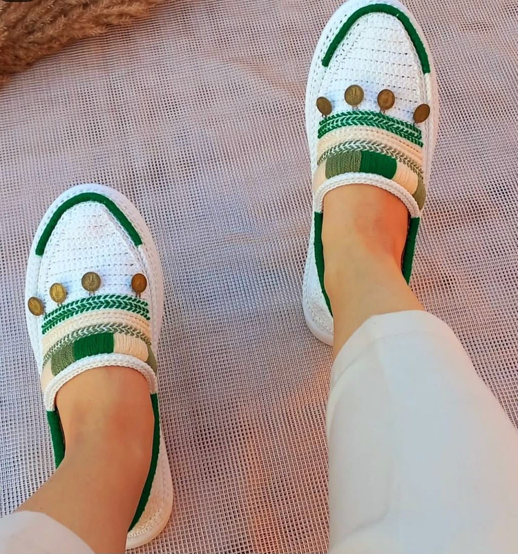 کفش بافت مدل گیوه ای زنانه باکیفیت ـ قسطی
