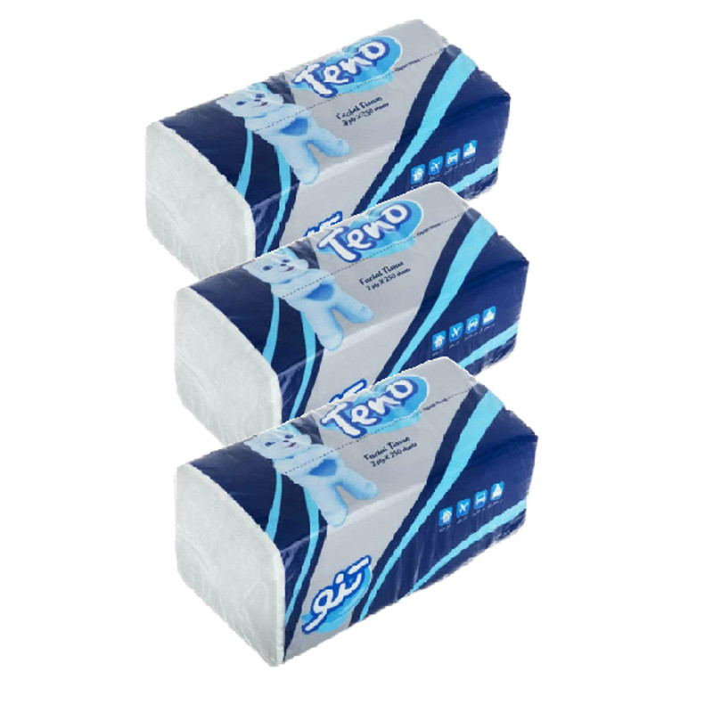 دستمال کاغذی 250 برگ تنو مدل اقتصادی بسته 3 عددی _ قسطی