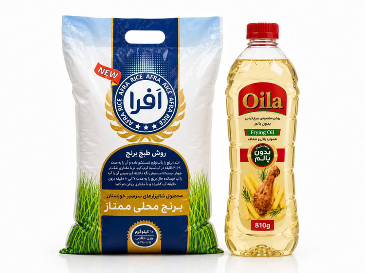 پک برنج عنبربو افرا 10 کیلویی + روغن 810گرمی اویلا _ قسطی